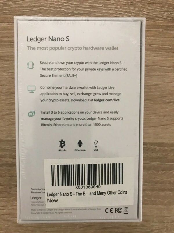 Ledger Nano S Crypto-Hardware-Geldbörse Wallet Kryptowährung Bitcoin 2