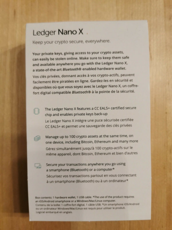 Ledger Nano X Hardware Wallet Bluetooth 5